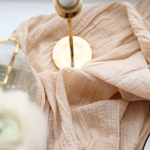 Double Gauze Table Runner / Cheesecloth Table Runners / Rustic Wedding Wedding Table Centerpiece / Beige Cheesecloth Runner / Gauze Fabric