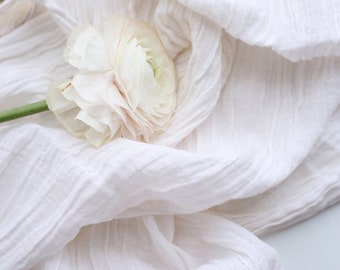 IVORY dense cheesecloth table runner / DOUBLE GAUZE cotton centrepiece / White boho arch decor / Simple eco-friendly table runner