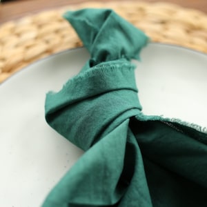 Cloth napkins Bulk / SET of 10 Green Cloth Napkins / Cotton napkins / Dinner Napkins in Dark Green Housewarming Gift / Dispatches from USA