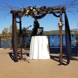 Black Cotton Gauze Table Runner: Rustic Wedding Centerpiece