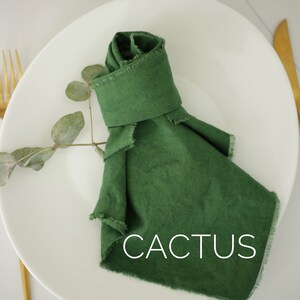 French linen napkins / Washed linen napkins / Rental friendly / Easter napkins / Everyday cloth napkins / Unpaper napkins Cactus