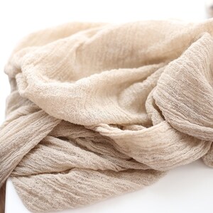 Linen Color Gauze Runner Crinkle Texture, Plant Dyed Cotton Table Runner, Cheesecloth Table Runner, Rustic Wedding Decor, Boho Table Styling