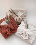Eco-friendly gift wrapping / Furoshiki hand dyed cloth / Gauze fabric wrapping / Shower gift / Reusable simle gift wrapping for events