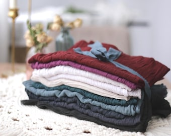 Zestaw do pakowania prezentów z gazy bawełnianej, kwadraty wielokrotnego użytku 24x24, chusta Furoshiki Zero Waste, zestaw tkanin do rękodzieła, nastrojowe kolory ślubne