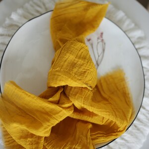 Wedding cocktail napkins / DOUBLE GAUZE cloth napkins modern / MUSTARD yellow bridal shower napkins / Reusable napkins / Cloth napkins bulk image 2