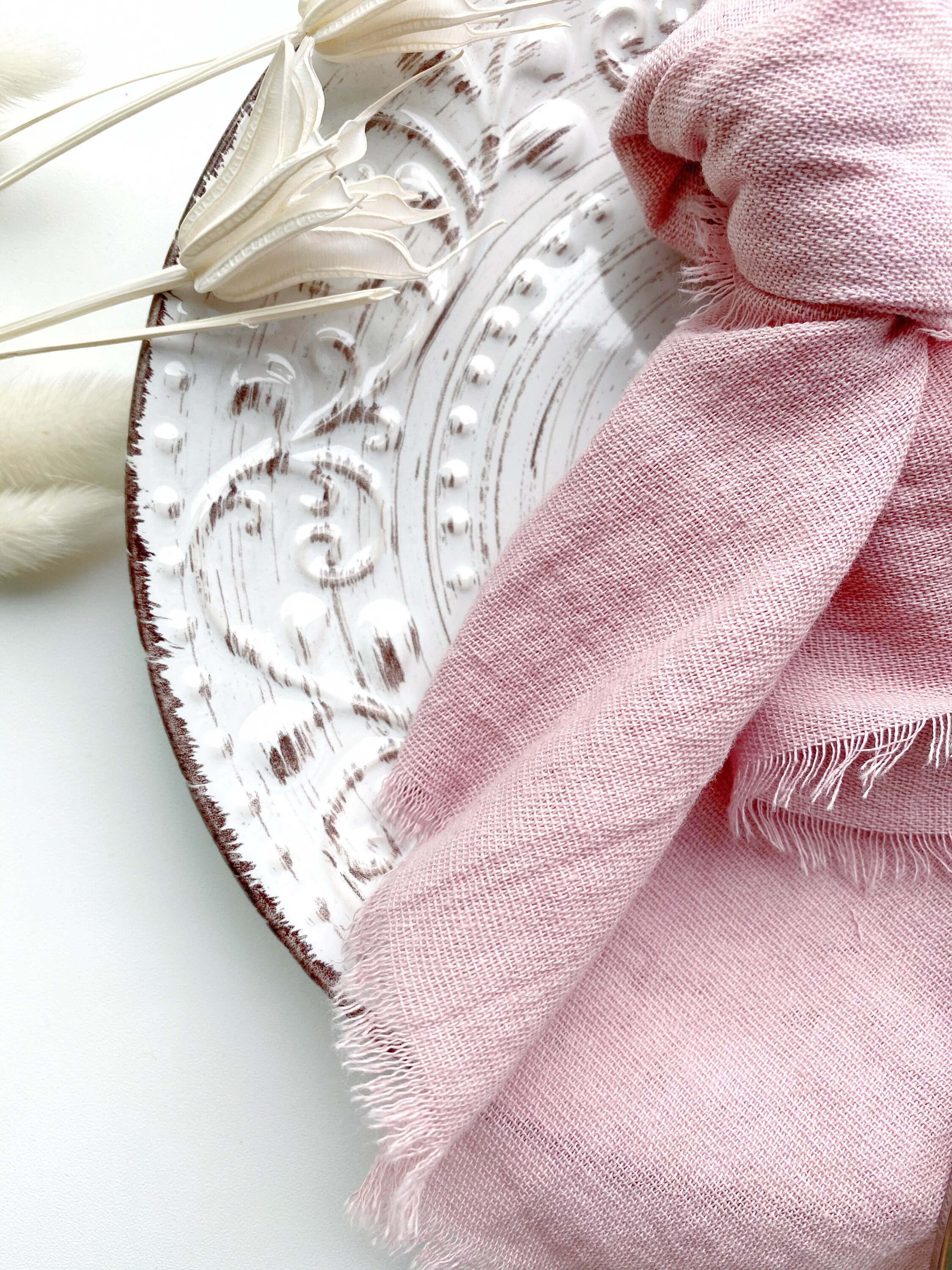 VINTAGE MAUVE cotton napkins for wedding Wedding cheesecloth Etsy