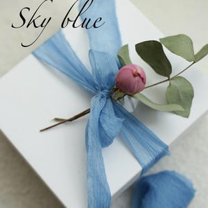 Silk Ribbon – Hand Dyed Crinkle Texture with Frayed Edges for Wedding Bouquets, Invitations & Gift Wrapping