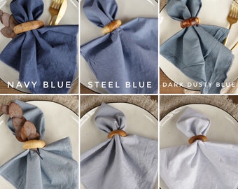 Serviettes en tissu Serviettes de mariage Serviettes bleu ciel