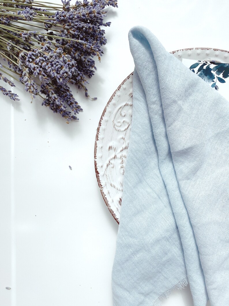 LIGHT DUSTY BLUE cotton dinner napkins Napkins for wedding Etsy