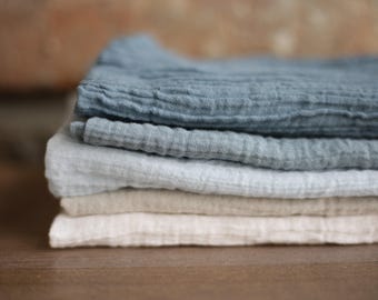 Hand Dyed Cotton Dinner Napkins: Nautical Coastal Decor