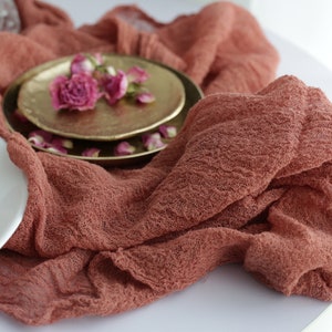 Cheesecloth table runner / Farmhouse table runner / Gauze table runner / Cheese fabric / Dusty rose wedding decor / Gauze by the meter