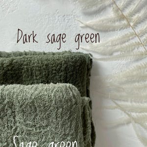 Sage Green Cheesecloth Table Runner for Garden Wedding, Rustic Long Cotton Runner, Green Decor for Summer Picnic and Greenery
