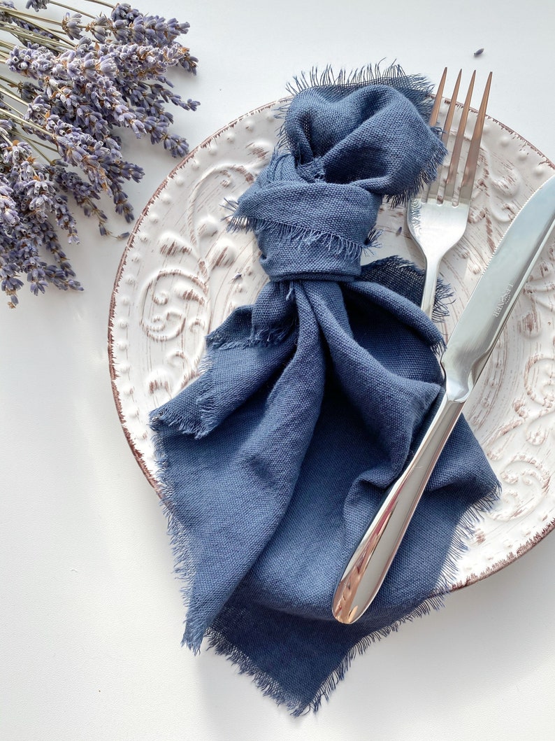 NAVY BLUE double gauze napkins One napkin for wedding Wedding Etsy