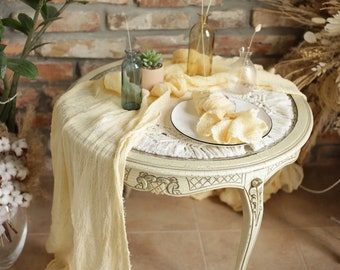 Boho table runner / CHAMPAGNE color gauze table runner / Wedding centrepiece / Colored cheesecloth / Sand cotton gauze fabric /