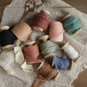 Hand Dyed Crinkle Silk Ribbon: Frayed Edge Wedding Decor