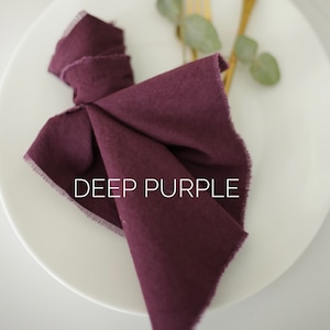 French linen napkins / Washed linen napkins / Rental friendly / Easter napkins / Everyday cloth napkins / Unpaper napkins Deep purple