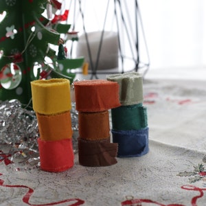 Paquete de cintas de algodón / Envoltura de regalo ecológica teñida a mano / Regalo para artesanos / Cinta para lazos / Conjunto de cintas personalizadas / Para la creatividad