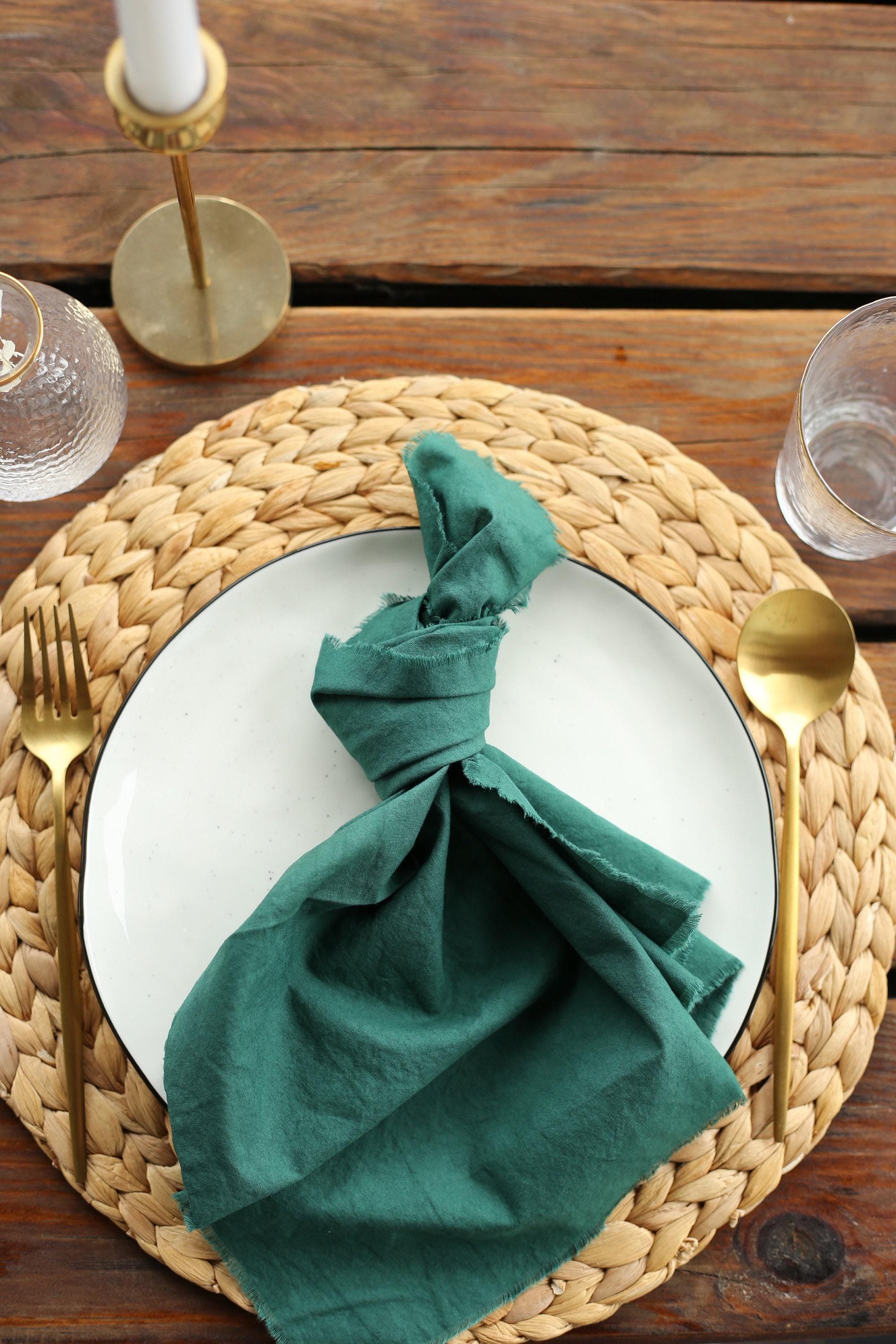 Runner Da Tavola In Garza Con Pieghe - 90x180 Cm - Verde Scuro - Per Matrimoni, Feste E Decorazioni Boho