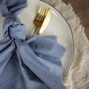 Cloth napkins Wedding napkins Dusty blue napkins image 8