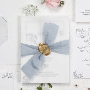 Nastro di seta tinto a mano Nastro strappato a mano Nastro da sposa blu polvere Nastro da bouquet in seta opaca