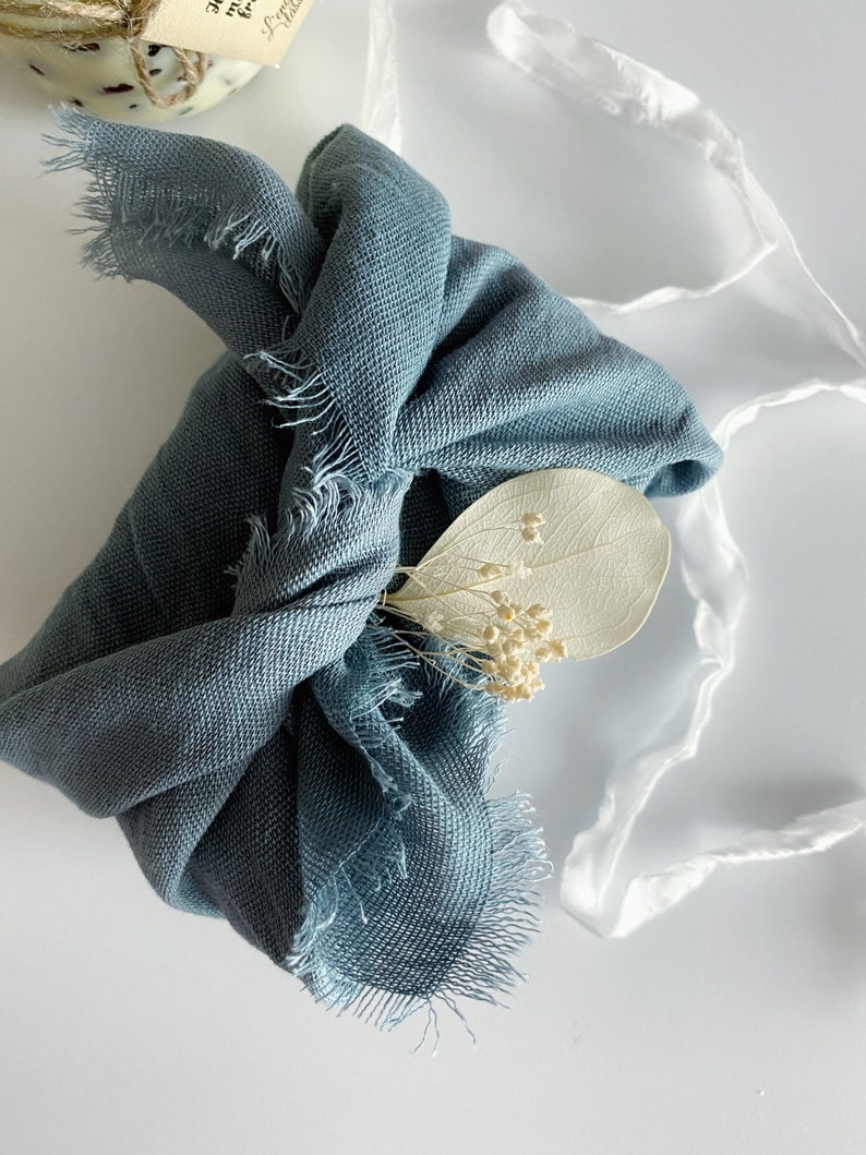DUSTY BLUE Cotton Napkins Boho Napkins Wedding Napkin Table Etsy