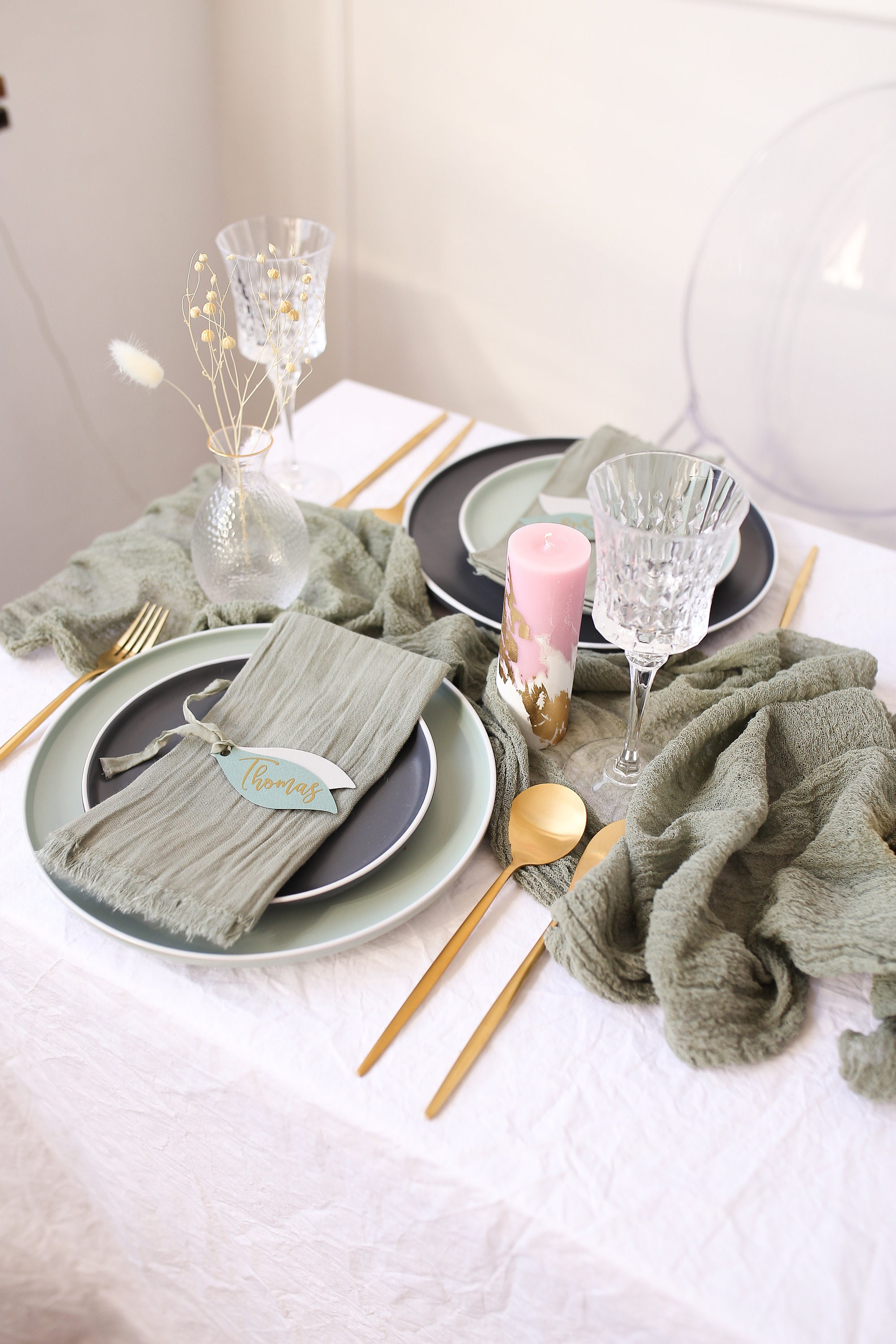 SAGE GREEN Wedding Centerpiece Cheesecloth Runner Green Rustic Etsy