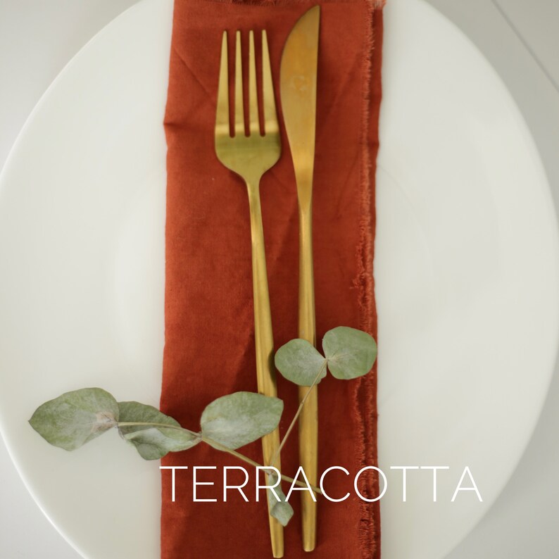 French linen napkins / Washed linen napkins / Rental friendly / Easter napkins / Everyday cloth napkins / Unpaper napkins Terracotta