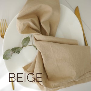 French linen napkins / Washed linen napkins / Rental friendly / Easter napkins / Everyday cloth napkins / Unpaper napkins Beige