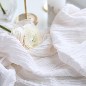 Elfenbeinfarbener Käsetuch Tischläufer, Doppel Gaze Baumwollläufer, Boho Hochzeit Tischwäsche für Rustikale Tischdekoration