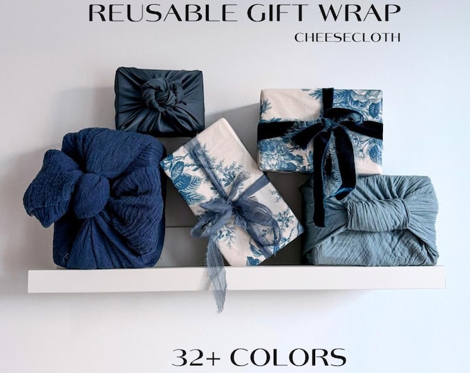 Hand Dyed Furoshiki Cloth: Reusable Gauze Gift Wrap