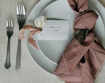 Handgeverfde katoenen servetten, rustiek bruiloftstafeldecor, zachte stoffen servetten voor receptie, diner en evenementendecor