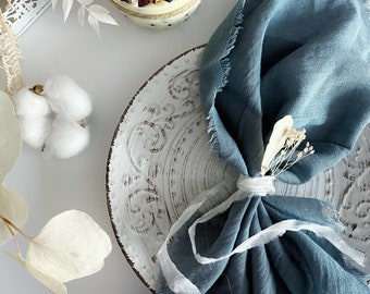 Dispatches from USA / Set 10 pcs DUSTY Blue cotton napkins / Ready to ship / 2-4days to the USA