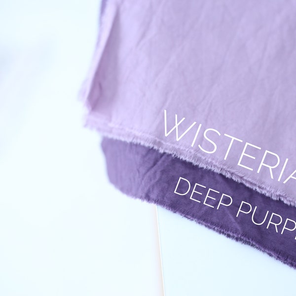 DEEP PURPLE cotton napkins / Raw edges / Plant hand dyed / Two sizes 13x13 and 18x18 inches / Eco-friendly simple rustic decor