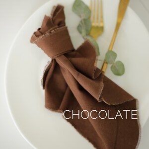 French linen napkins / Washed linen napkins / Rental friendly / Easter napkins / Everyday cloth napkins / Unpaper napkins Chocolate