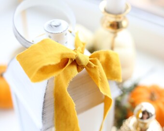 Mustard Cotton Ribbon, Rustic Wedding Invitation Wrapping