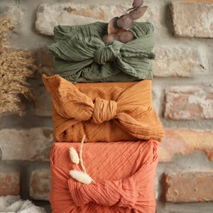 Hand-Dyed Furoshiki Cloth: Organic Muslin Reusable Gift Wrap