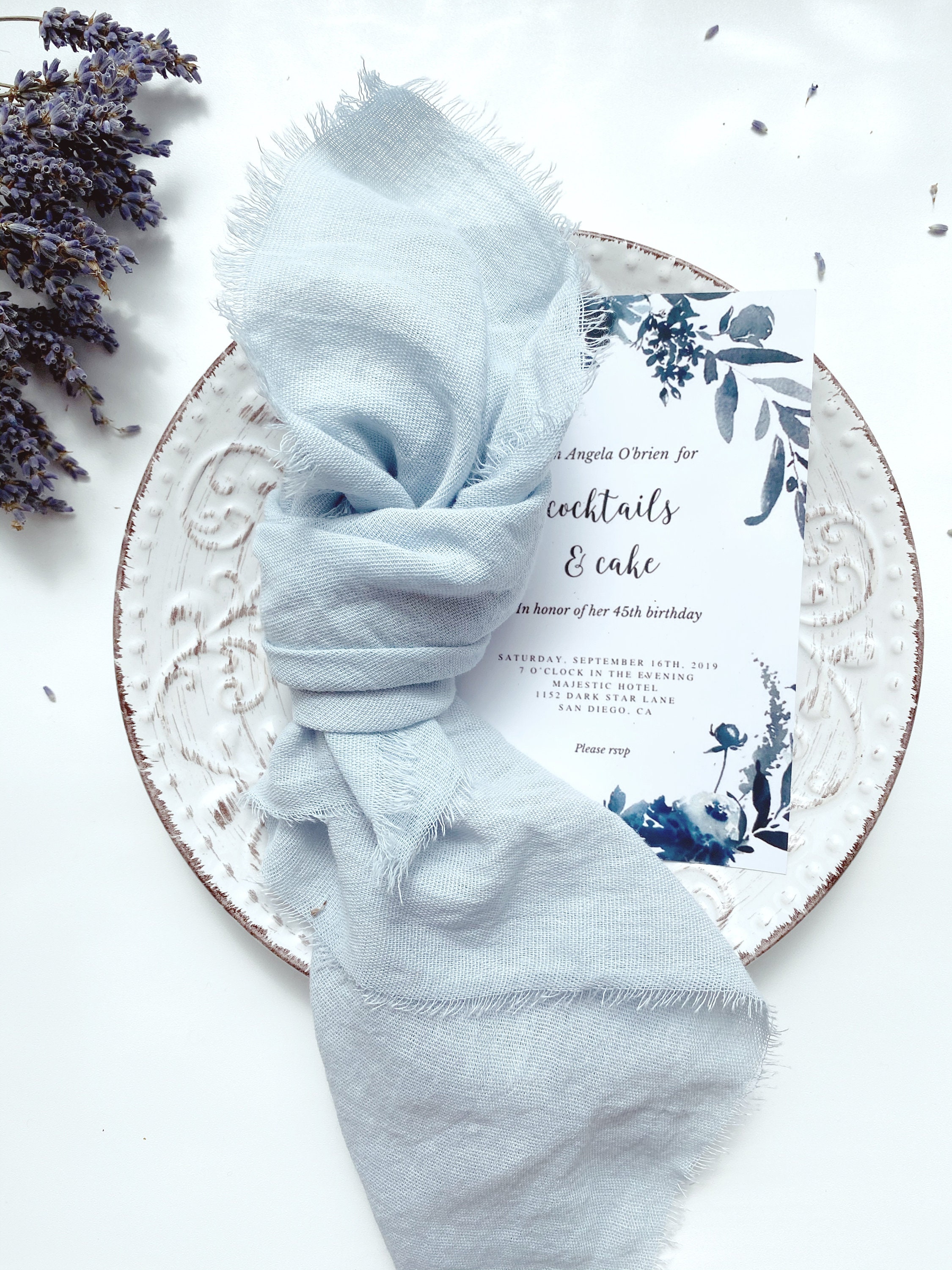 LIGHT DUSTY BLUE cotton dinner napkins Napkins for wedding Etsy