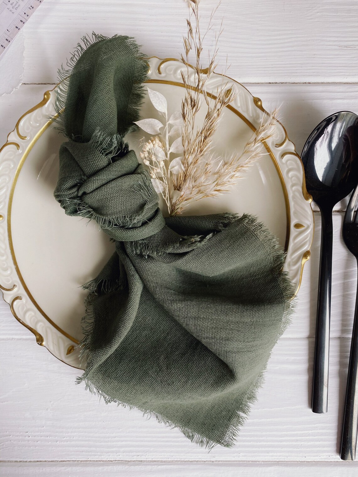Dinner Napkins Eco Friendly Napkins Dark Sage Green Napkins Etsy