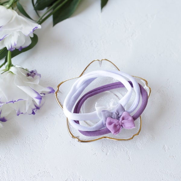 Dispatches from USA / WISTERIA color One bow baby girl headband Baby born photo shoot Photographer Baby photo proof Tieback silk bow