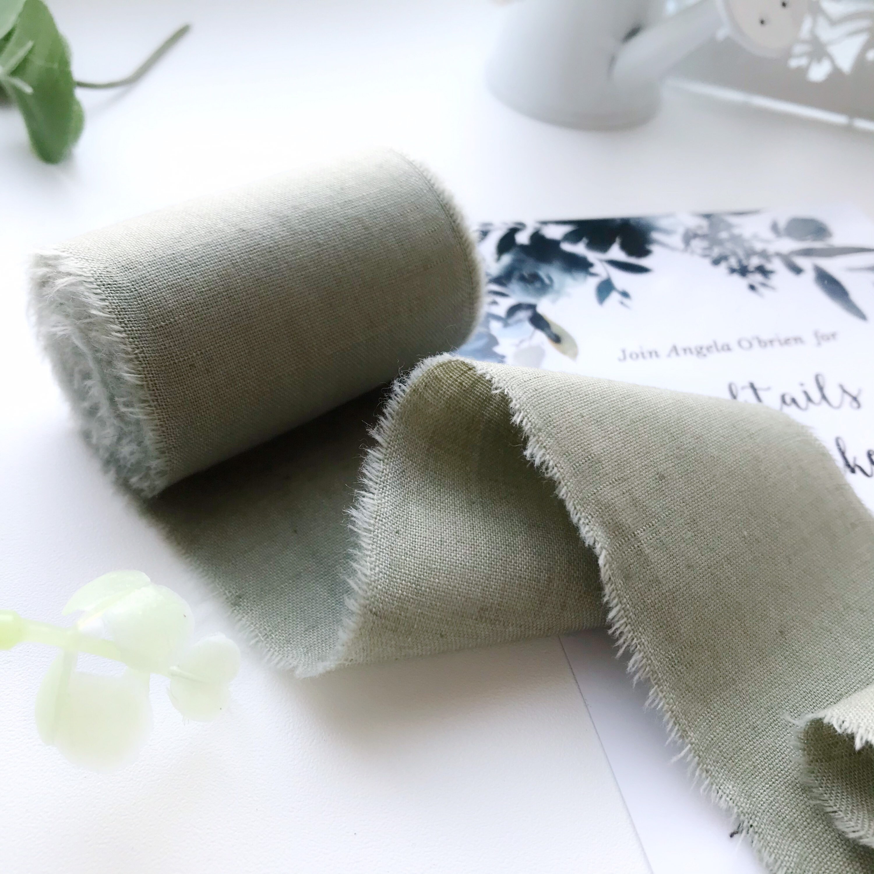 SAGE GREEN Cotton Fabric Ribbon Chic Ribbon Reusable Ribbon Etsy