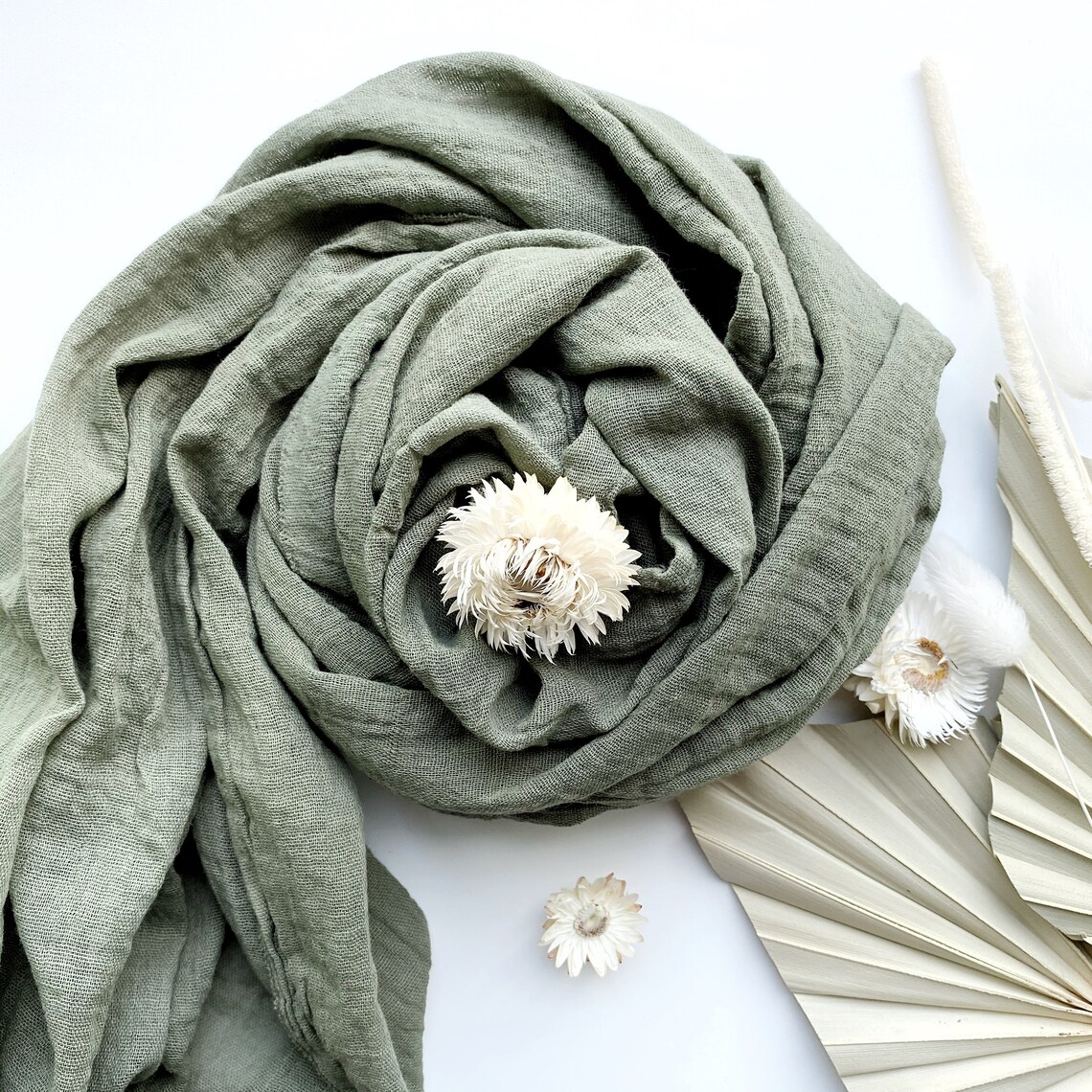 SAGE Green Tablecloth Rustic Cotton Table Runner Cheesecloth Etsy