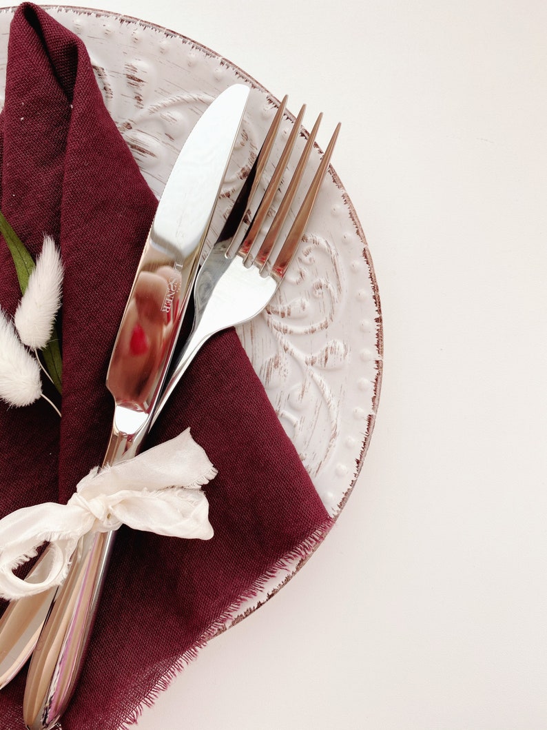 Cotton Tablecloth Colored Napkins Double Cotton Wine Color Etsy