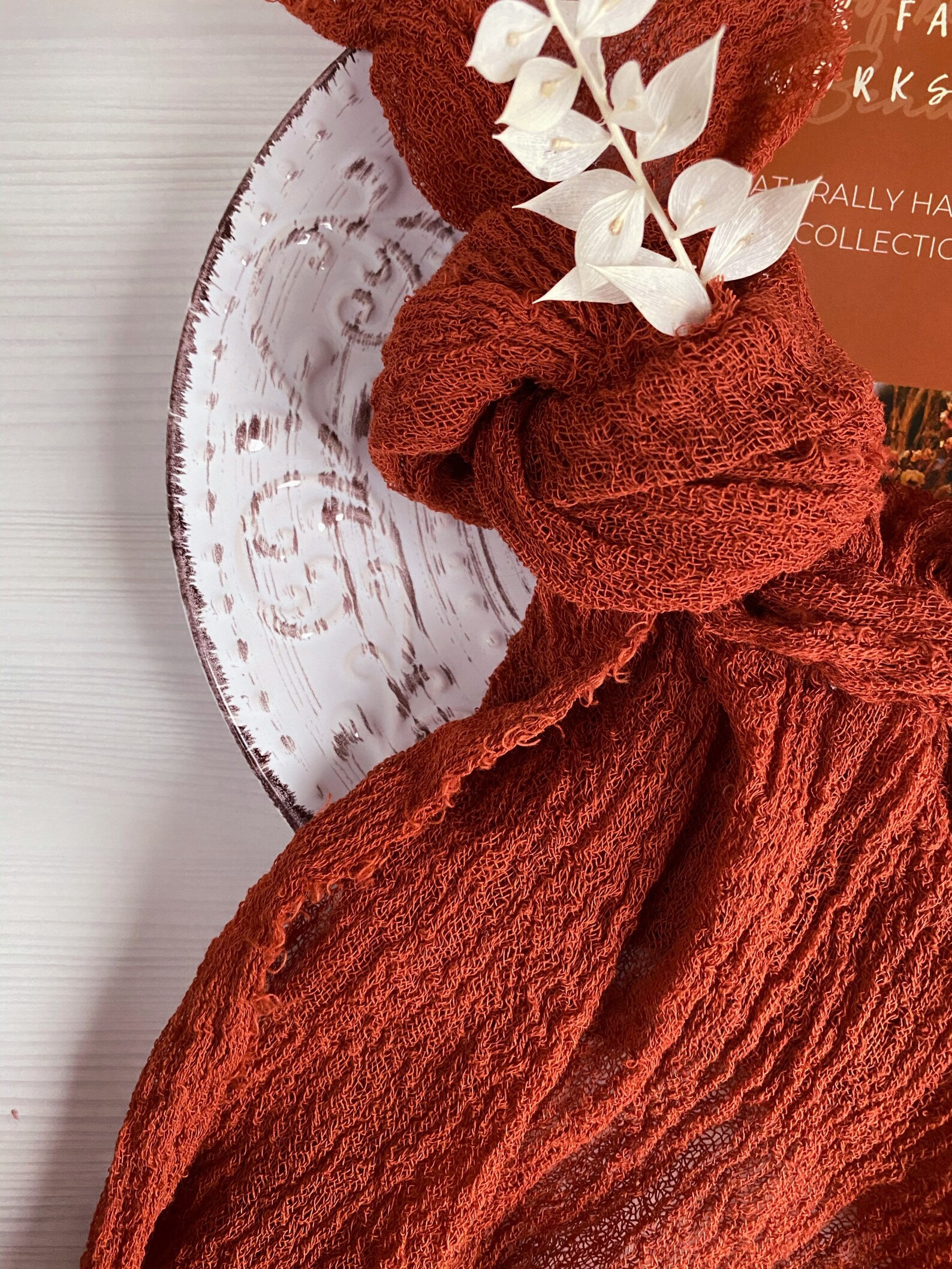 TERRACOTTA Gauze Napkins Soft Napkins Big Napkin Vegan Cotton Etsy