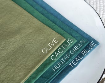 Green Cloth Napkins: Reusable Cotton Wedding Napkins