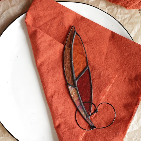 Servilletas de algodón color terracota teñidas a mano: servilletas de cena con bordes deshilachados