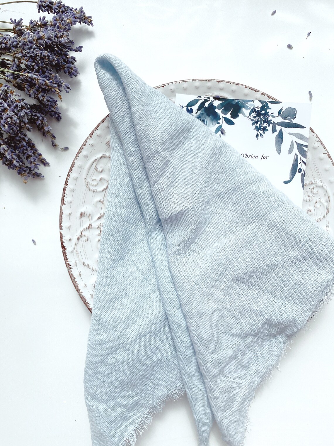 LIGHT DUSTY BLUE cotton dinner napkins Napkins for wedding | Etsy