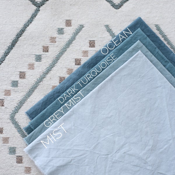 MIST Wedding Cotton Napkins Grey Blue Wedding Decor Raw Edges Napkins Teal Cheesecloth Dinner Napkins Baby Boy Birthday Party Decor