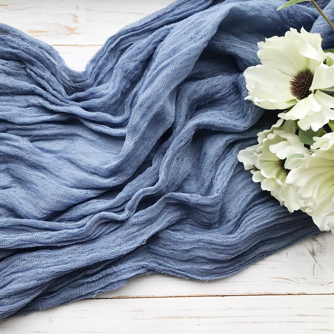 STEEL BLUE Gauze Wedding Decorations Boho Table Runner Etsy