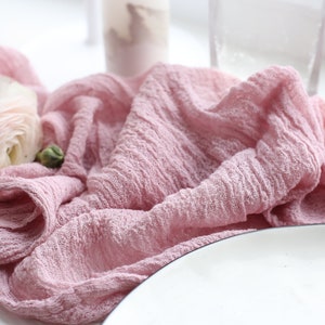 VINTAGE MAUVE color gauze table runner / Simple and useful cheesecloth runner / Hand dyed eco-friendly decor / Purple cotton centrepiece