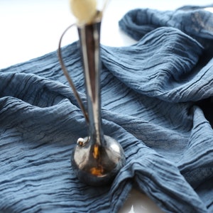 Blue Cheesecloth Table Runner: Gauze Wedding Centerpiece, Nautical Decor